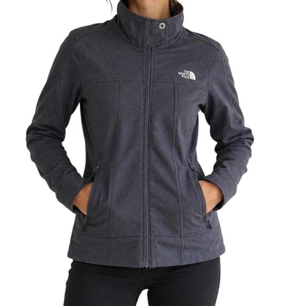 The North Face Gray Geometric Print Apex Bionic Softshell Jacket Women's‎ Small